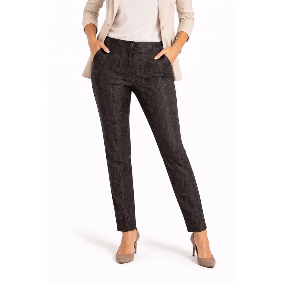 Dear John Gray Snakeskin Print Skinny Pants High Rise Ankle Zip Trousers Size 26